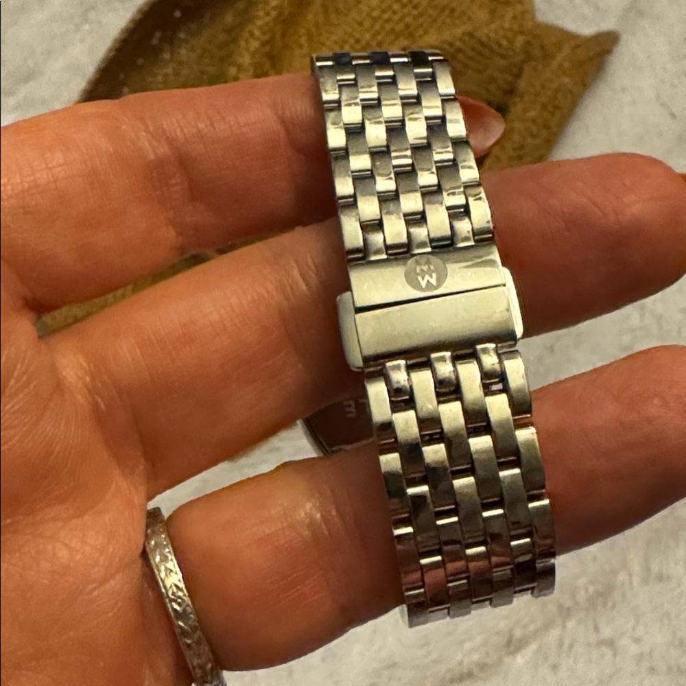 New ! Michele Releve Silver Diamond Watch - Picture 9 of 11